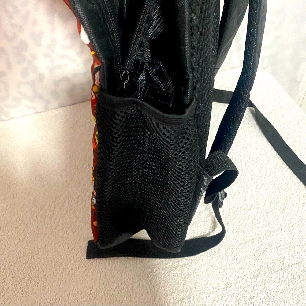 Looney Tunes Vintage Backpack Warner Bros Logo On Front Black/Burgundy EUC - Picture 5 of 7